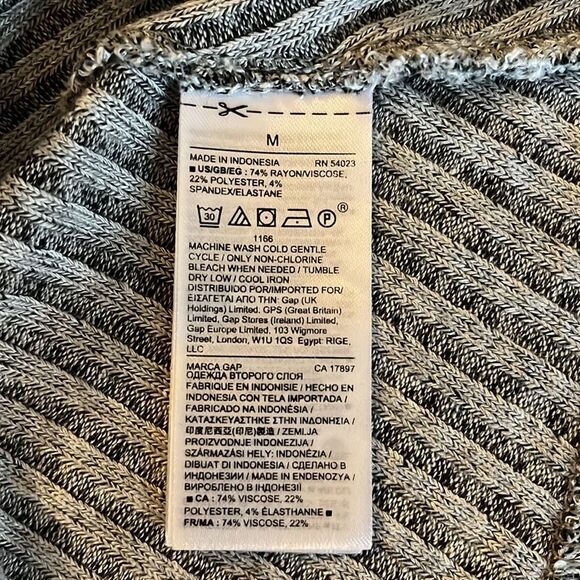 GAP gray ribbed two-tone dress lightweight fabric w/sweater like feel. SZ M. - Picture 9 of 12
